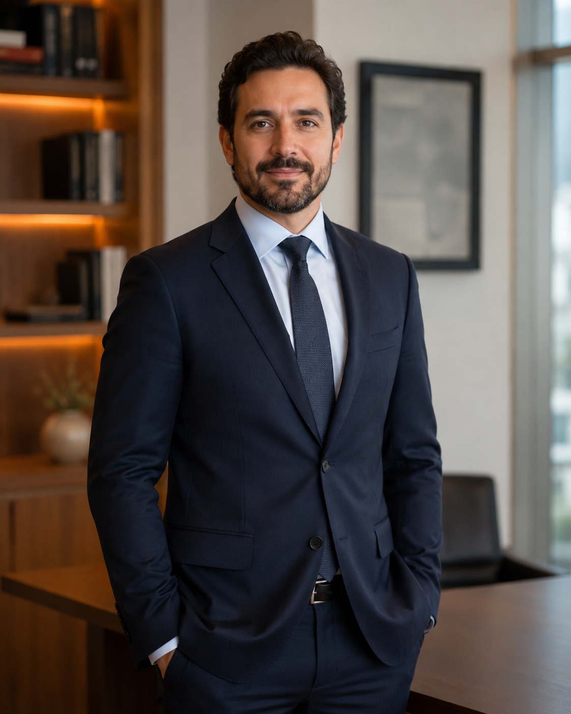 Profissional de advocacia em ambiente corporativo